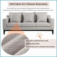 thumbnail image 6 of Mirod Modern 3-Seat Polyester Sofa with Solid Wood Legs | Gray | Comfortable for Living Room & Study, 6 of 15