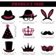 thumbnail image 3 of 24 Foto Props de Fiesta Accesorios de Photo Booth Mixtos de Sombrero, Copa de Vino, Pintalabios, Corbata, Corona para Suministros Graduación Año Nuevo Boda Cumpleaños (Borgoña y Negro), 3 of 4