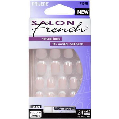 Nailene: Artificial Nails Salon French, 24 pk