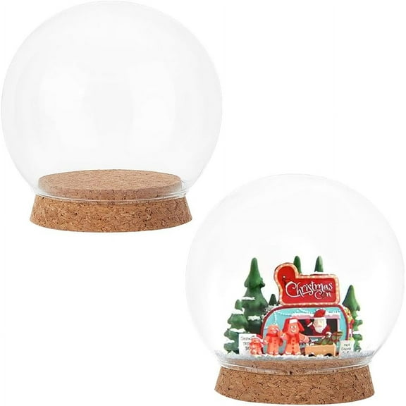 Clear Glass Cloche Display Dome with Cork Base Eternal Transparent Flower Glass Cover 4.3x4.25inch