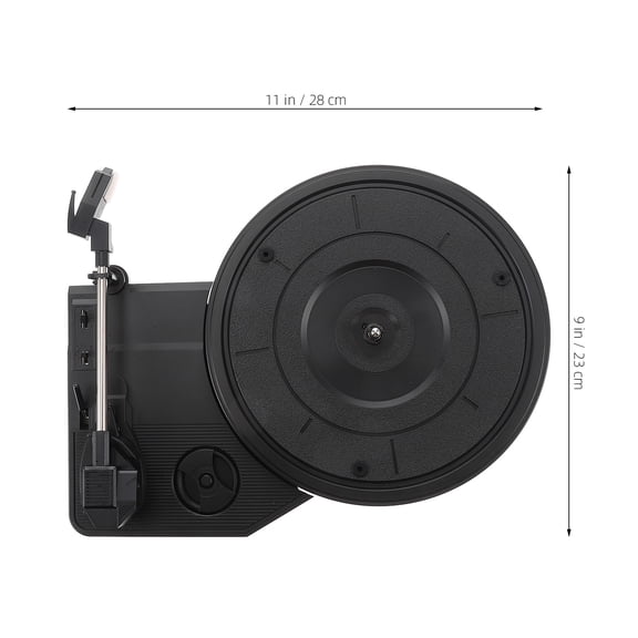 Tineasur Vintage Black Record Player Turntable with Low Noise Motor, Vinyl Playback, Built-in Speakers for Music