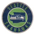 thumbnail image 1 of Seattle Seahawks Panneau en Bois Rond de 12 Pouces Design État, 1 of 1