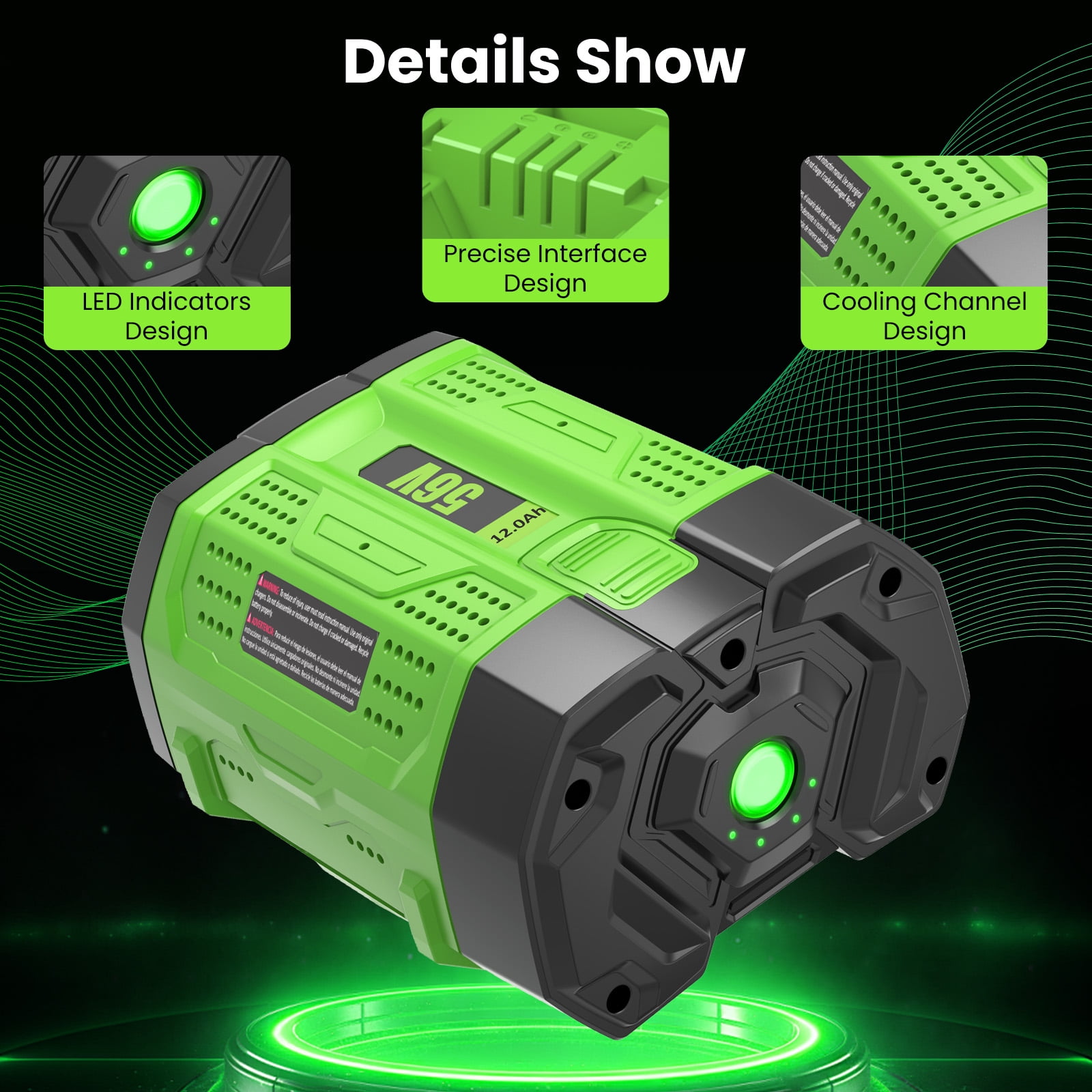 2PACK 12Ah Replacement for EGO 56V Battery Compatible with EGO 56 Volt Lithium-Ion Battery Power Tools