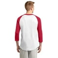 thumbnail image 2 of Sport-Tek Raglan Jersey (T200) White/Red, XL, 2 of 6