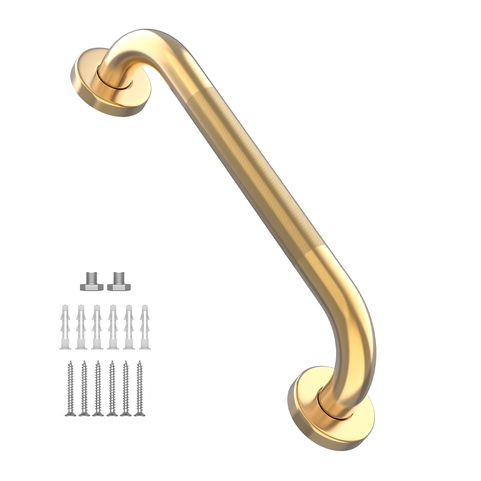 20 Inch Gold Shower Grab Bar, ZUEXT Stainless Steel Bathroom Grab Bar,Bathroom Balance Bar,Safety Handrail Support,Handicap Injury Elderly Senior Assist Bath Handle