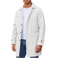 thumbnail image 6 of Gamivast Trench Coat for Men Lightweight Long Jacket Single Breasted Button Down Overcoat With Pockets Classic Business Windbreaker Outerwear for Fall Spring White XL, 6 of 9