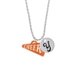 thumbnail image 2 of Delight Jewelry Acrylic 1.25" Orange Cheer Megaphone Silvertone Script Initial Disc - Y - Charm Necklace, 20"+3", 2 of 4