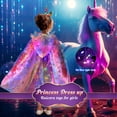 thumbnail image 4 of Set de disfraz de princesa Fedio Unicorn Light Up con juguetes 3-8Y, 4 of 7