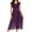 Purple, variant on Gala Dresses for Women V Neck Floral Lace Short Sleeve Bridesmaid Maxi Dress Wedding Mid Length Formal Evening Dress L