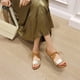 thumbnail image 4 of Sandalias de verano para mujer de tacón bajo de cuero de microfibra de color sólido a la moda Wmkox8yii shjk7300, 4 of 9