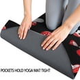 thumbnail image 3 of Red Mushroom Polka Dot Black Pattern Hot Yoga Mat Towel Non Slip for Hot Yoga - Quick-Drying Yoga Mat Cover with 4 Corner Pockets with Travel Bag - Hot Yoga Towel Non Slip 70"x26", 3 of 6