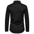 thumbnail image 6 of WREESH Men's Elegant Dress Button Down Shirts Casual Long Sleeve with Patchwork Design, Turn-Down Collar, and Solid Color for a Versatile Wardrobe Essential Black, 6 of 9