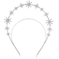 thumbnail image 1 of Diadema de doble capa con halo de moda, diadema con estrella de sol, diadema barroca con diamantes, para novias, pasarela y actuación, 1 of 5