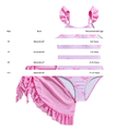 thumbnail image 3 of YunPes Girl's One Piece Swimsuit Cute Bow Striped Print Bating Suit with Beach Cover up Skirt Ruffle Ruched Bathing Suit Birthday, 3 of 7