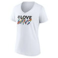 thumbnail image 2 of Women's White Minnesota Twins Love Wins V-Neck T-Shirt, 2 of 3