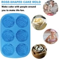 thumbnail image 5 of Large Rose Flower Silicone Tray for Cake Bread Pudding Chocolate Muffin Soap, 6-Cavity 3D Ice Cube Handmade Molds- Purple & Blue & Pink, 5 of 8