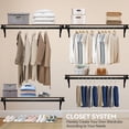 thumbnail image 4 of Closet Shelf with Hanging Rod, 47.2in Wall Mounted Clothes Rack with Top Shelf, Walk in Closet System, Heavy Duty Shelf with Hanging Rod for Laundry Room, Closet Storage, Garage, Brown, 4 of 8