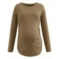 thumbnail image 5 of Yawrut Womens Maternity Long Sleeve Tshirt Classic Side Ruched Tee Top Mama Pregnancy Clothes, 5 of 5