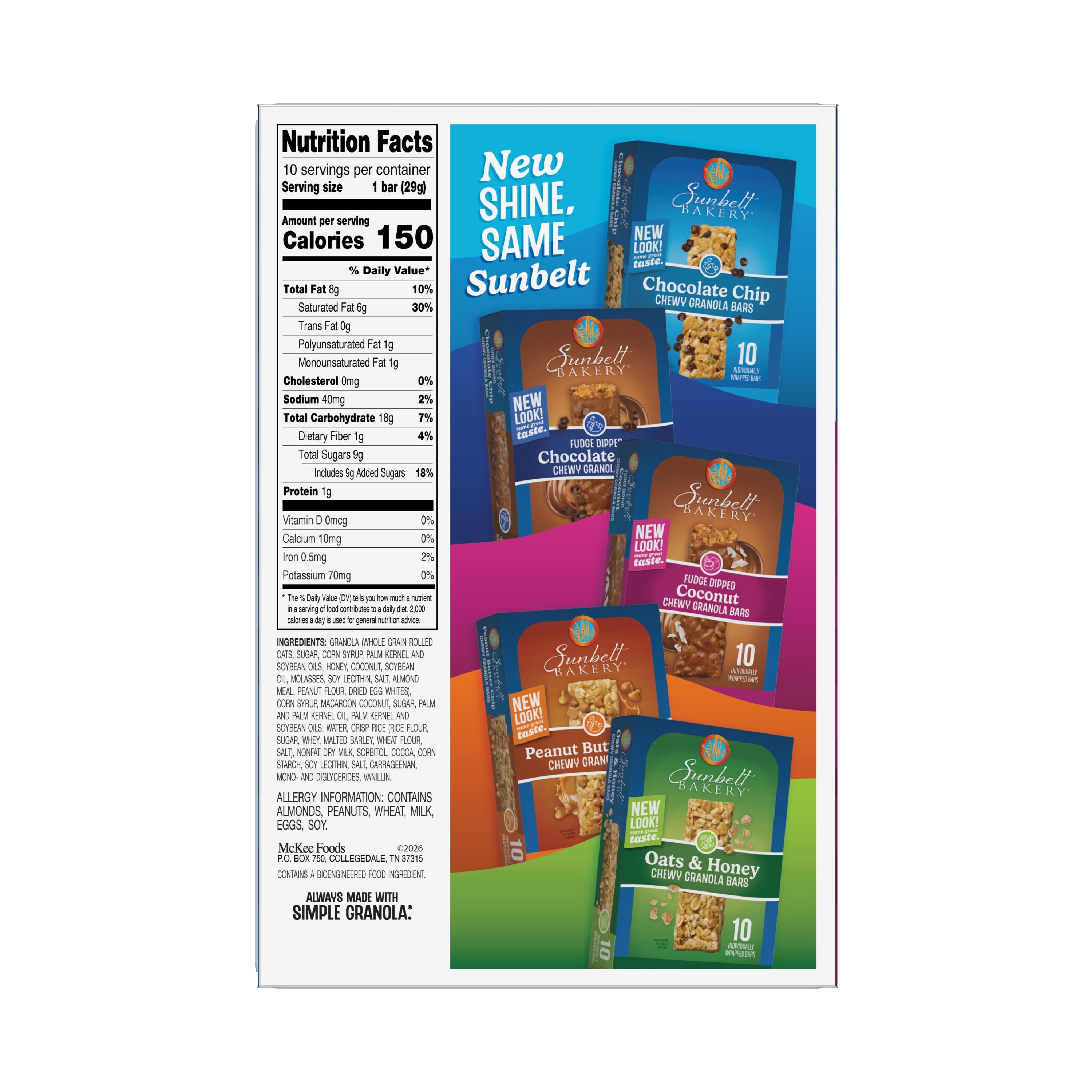 (6 pack) Sunbelt Bakery Chewy Granola Bars, Fudge Dipped Coconut, 10 Ct