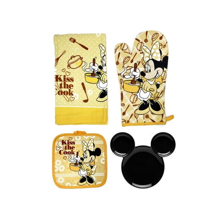 Minnie  Mouse  Cooking 3Pc Kitchen  Linens Set  with Plate   Minnie  Mouse  Cooking 3Pc Kitchen  Linens Set  with Plate