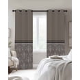 thumbnail image 2 of Boho Brown Flower Blackout Curtains 45 Inches Long, Kitchen Black Out Window Treatments, Abstract Bohemia Pesley Floral Thermal Insulated Lined Drapes for Small Window with Grommet 42"x45", 2 of 8
