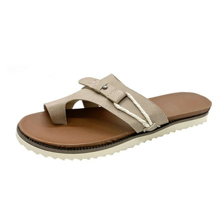 

Women s Slippers Personalized Open Toe Sandals Summer Casual Flat Shoes 39 Gray