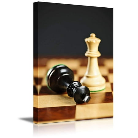 Closeup Of Checkmate On King By Queen Winning In Chess Game