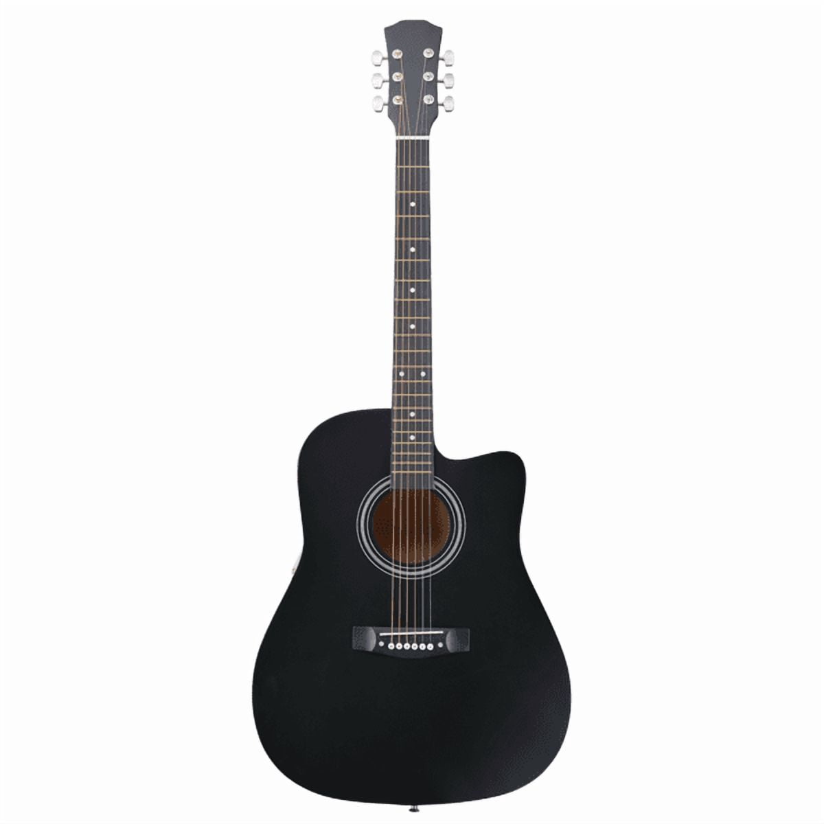 41in Dreadnought Barrel-shaped Cutaway Acoustic Guitar, Matte black