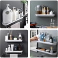 thumbnail image 4 of Estante de ducha adhesivo, organizador de caja de almacenamiento adhesivo, estante de almacenamiento de baño de fácil montaje, soporte para champú, estantes sin perforaciones para almacenamiento de ba, 4 of 5