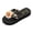Black, variant on Women's Flower Platform Wedge Memory Foam Dress Slip on Flip Flops Boho Beach Sunflower Thongs Slides Sandals Casual Indoor Outdoor Vacation Slippers Black Size 6.5