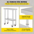 thumbnail image 3 of Wheels 24 x 12 x 32 Inch Stainless Steel Work Table VEVOR 24x12 Inch, Silver, 3 of 9