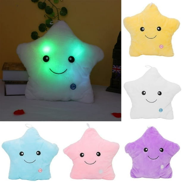 Luminous Star Plush Glowing Pillow Colorful LED Lights Cushion