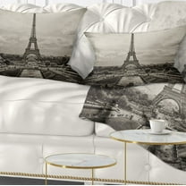 Designart Vintage View of Paris France - Cityscape Photo Throw Pillow - 12x20