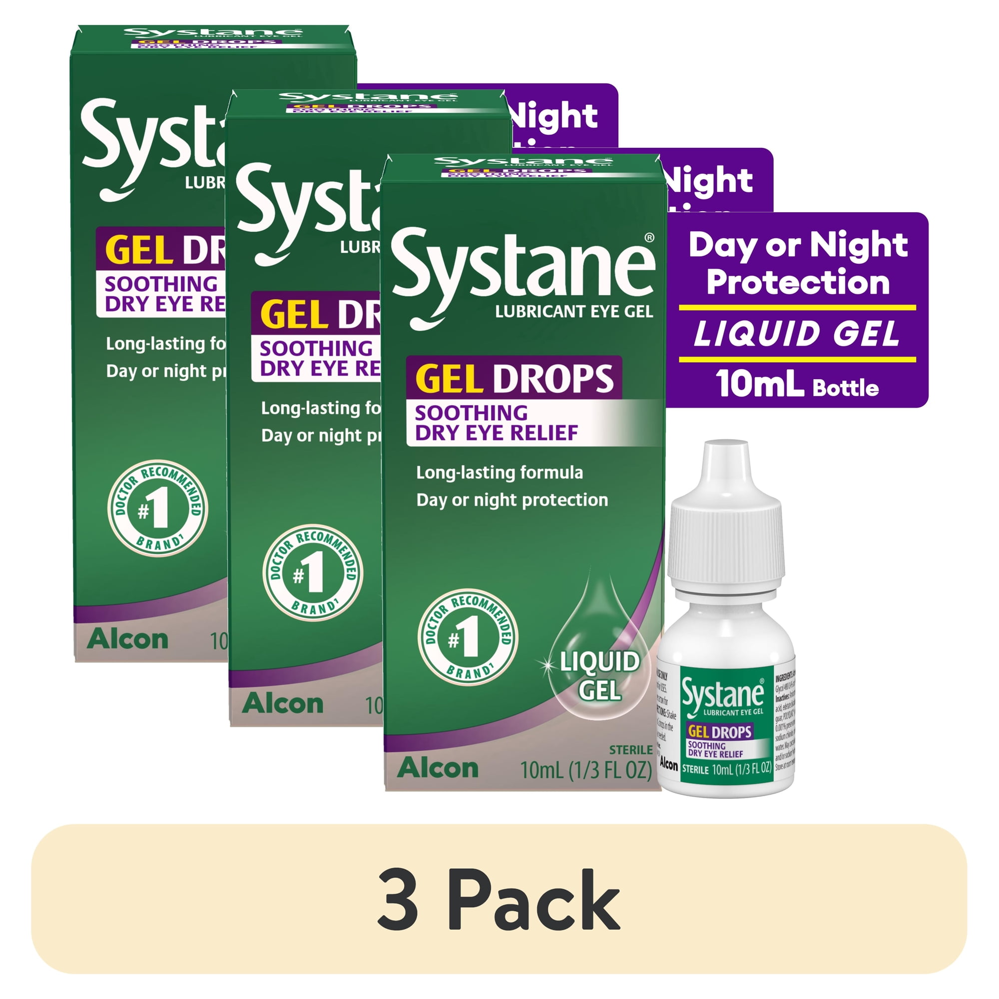 (3 pack) Systane Gel Drops Lubricant Eye Gel for Soothing Dry Eye Relief and Daily Use, 0.33 fl. oz.