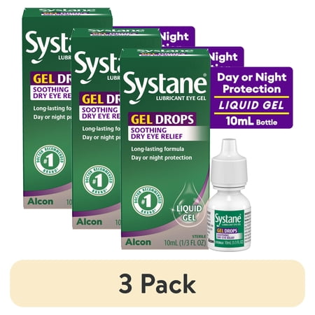 (3 pack) Systane Gel Drops Lubricant Eye Gel for Soothing Dry Eye Relief and Daily Use, 0.33 fl. oz.