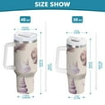 thumbnail image 6 of Yayeee 30oz Stainless Steel Tumbler with Straw and Handle Double-Wall Insulated Travel Water Bottle, Purple Watercolor Seashells, 6 of 8