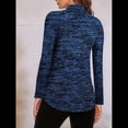 thumbnail image 4 of Sudadera Deportiva de Larga con Cremallera de 1/4 y Protección Solar UPF 50+ para Mujer, de Secado Rápido, para Hacer Ejercicio y Senderismo. Azul Oscuro M, 4 of 8
