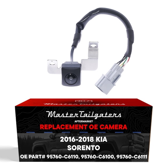 Master Tailgaters Replacement for Kia Sorento w/o AVM, w/ Navigation System (2016-2018) Rear View Backup Camera OE Part # 95760-C6100, 95760-C6110, 95760-C6111