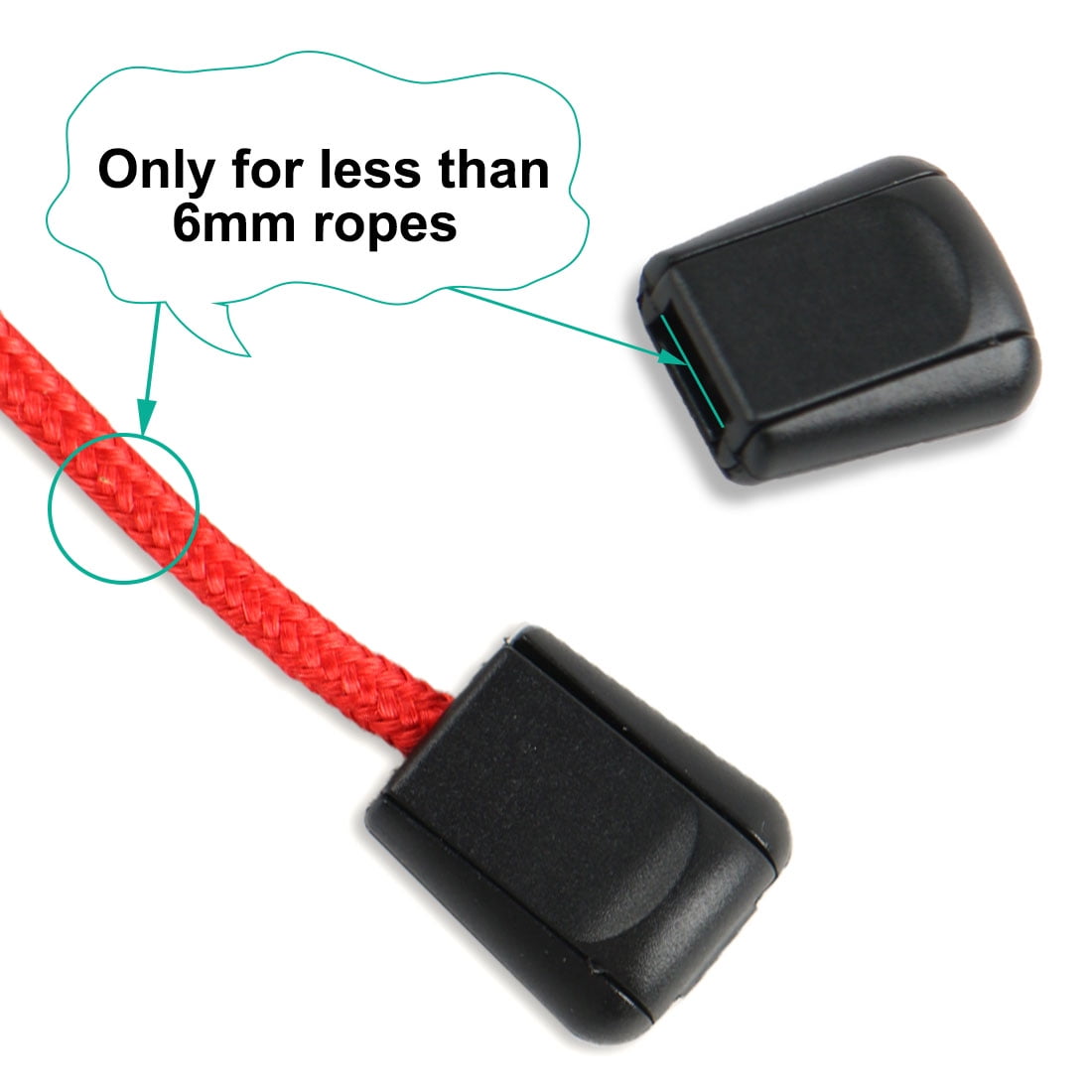 Plastic Sliding Rope String Drawstring Stopper Fastener Cord Lock Black