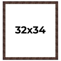 32x34 Frame Brown Burl Real Wood Picture Frame Width 1.625 Inches | Interior Frame Depth 0.5 Inches