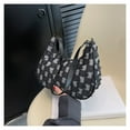 thumbnail image 3 of Women Underarm Purse Bag Canvas Casual Color Match Handbag Simple Fashion Messenger Shoulder Bag Black Free Size, 3 of 8