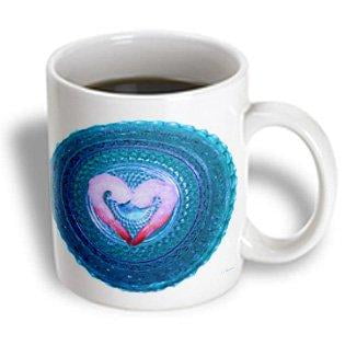 Dark Blue Crystal - 3dRose Shrimp on a Dark Blue Crystal Bowl, Ceramic Mug, 11-ounce