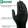 thumbnail image 2 of Emerald Heavy Duty Black Nitrile Gloves - Exam Grade Powder Free Latex Free Textured Grip Disposable Multipurpose, 100 Count - 6 mil, Large, 2 of 6