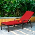 thumbnail image 4 of Patiojoy 2PCS Patio Rattan Wicker Lounge Chair Back Adjustable Recliner Chaise w/ Red Cushion, 4 of 7