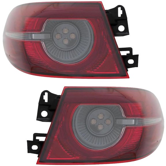 For Mazda 3 2019 2020 2021 Tail Light Driver and Passenger Side | Pair | Outer | LED | Clear and Red Lens | Replacement For MA2804132, MA2805132 | BCJH-51-160A, BCJH-51-150A
