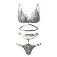 thumbnail image 2 of Gibobby Conjuntos de Lencería Mujeres Sexy Encaje Lencería Nueva Sexy Ropa interior sexy Trajes Lencería Ropa interior Ropa de dormir Pijamas(Gris, S), 2 of 5