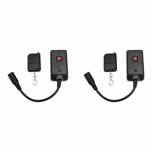 2X AC 90-240V Portable 3 Pins Wireless Remote Receiver for Smoke Machine DJ Stage Receiver Fog 400W 500W 900W 1500W B,2 x RF Remote Controller (No include 23A 12V Battery) 2 x 3 Pins XLR cable,Black