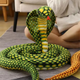 thumbnail image 3 of Simulation Doll Cobra Plush Toy Long Python Doll Rag Doll Zodiac Coiled Snake Fake Snake Props 170cm, 3 of 6