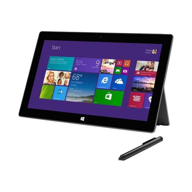 Microsoft Surface Pro 2 - Tablet - with detachable keyboard - Core i5 4300U / 1.9 GHz - Win 8.1 Pro 64-bit - 4 GB RAM - 128 GB SSD - 10.6" touchscreen 1920 x 1080 (Full HD) - HD Graphics 4400 - dark titanium - refurbished