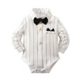 thumbnail image 3 of WESIDOM Boys Formal Outfits 0-24M Toddler Infant Gentleman Cotton Fabric Jumpsuit Pants Hat 4pcs, 3 of 5